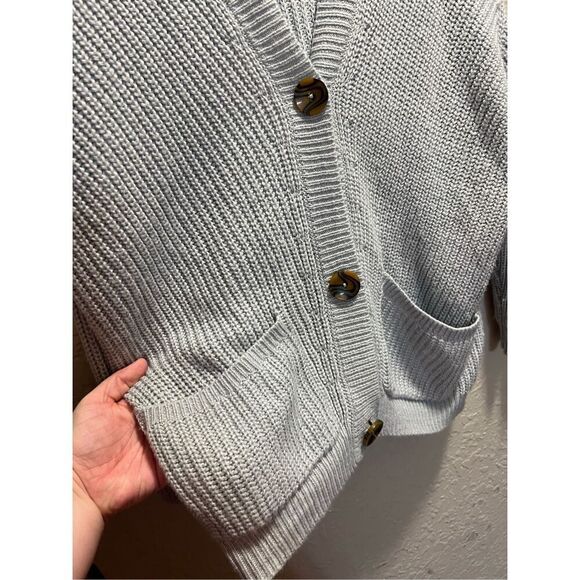 Isela Grey Button Up Cardigan Sweater Woman’s Size Large - Picture 3 of 7